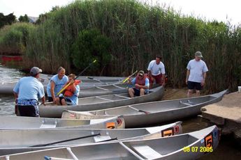 Loading the canoes